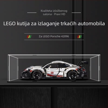 Prozirna akrilna kutija za izlaganje bez ljepila, 42096, za LEGO Porsche 911 RSR model, zaštita od prašine