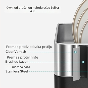 Stalak za odvodnju posuđa od nehrđajućeg čelika – veliki kapacitet, kuhinjski organizator za zdjele i pribor