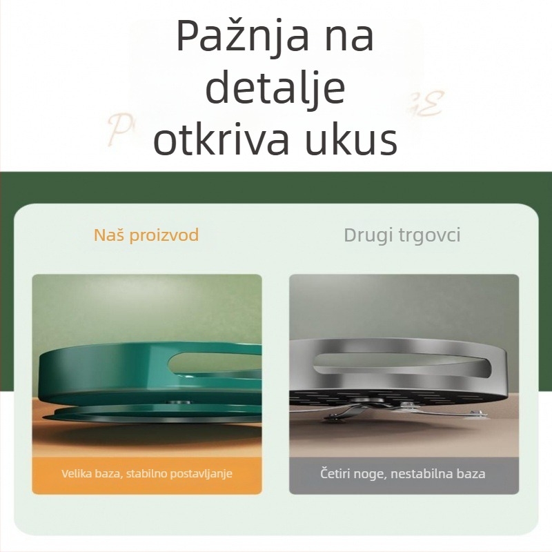Rotirajući kutni stalak za začine na kuhinjskom pultu, dvostruki sloj za pohranu začina, ulja, soli, umaka i boca octa