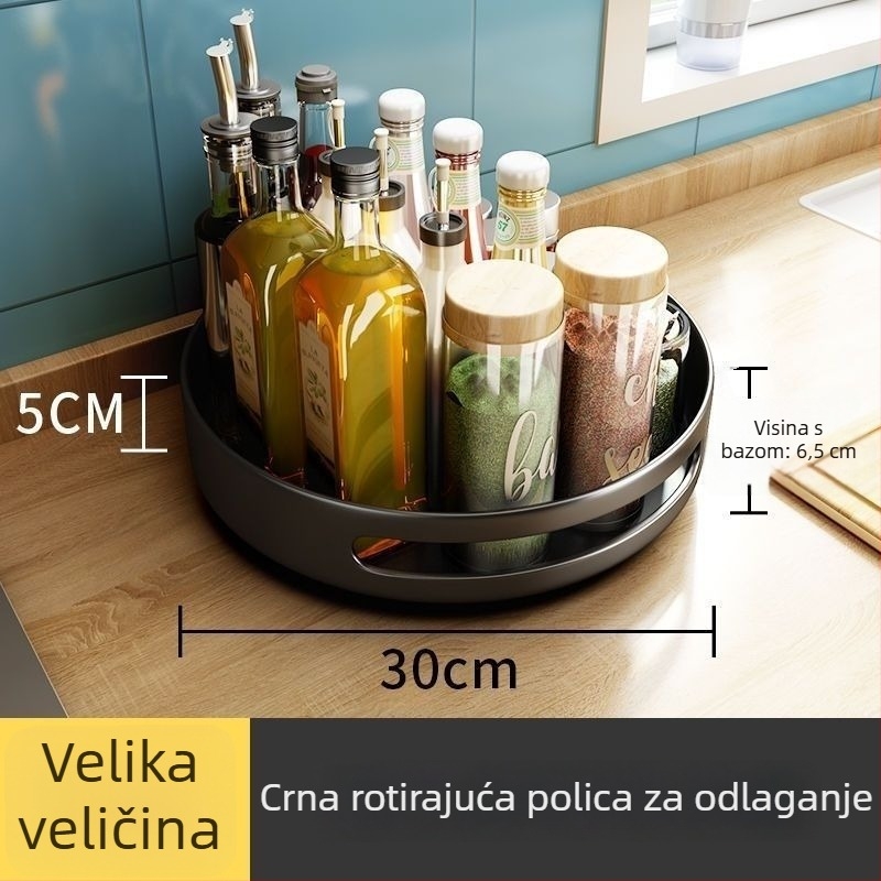 Rotirajući kutni stalak za začine na kuhinjskom pultu, dvostruki sloj za pohranu začina, ulja, soli, umaka i boca octa
