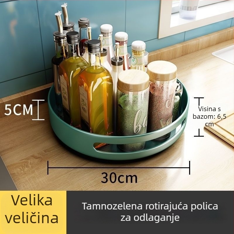 Rotirajući kutni stalak za začine na kuhinjskom pultu, dvostruki sloj za pohranu začina, ulja, soli, umaka i boca octa