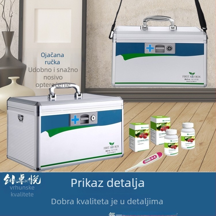 Premium prijenosna medicinska kutija za prvu pomoć s aluminijskim okvirom