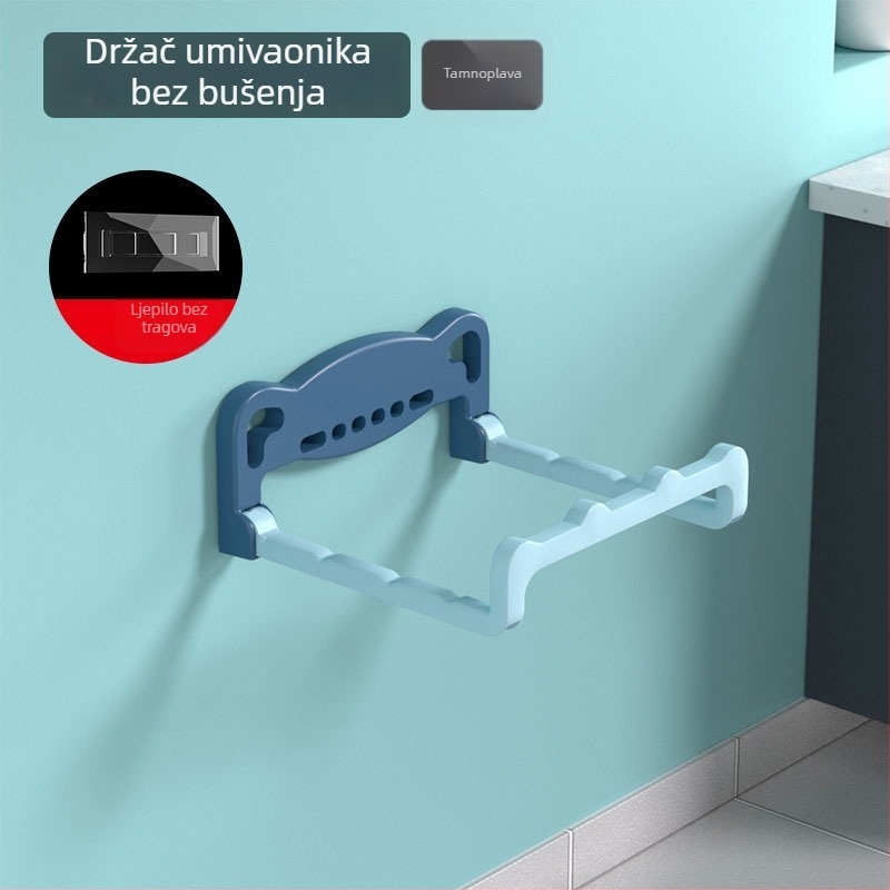Zidni nosač za umivaonik bez bušenja – organizator kupaonice s kukama, polica za umivaonik, pogodna za kuhinju