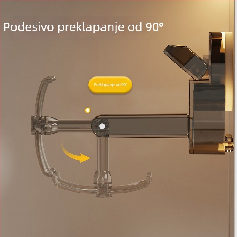 Kuhinjski rotirajući zidni držač s usisnim čašama za pohranu posuđa (lopatice, žlice), bez bušenja