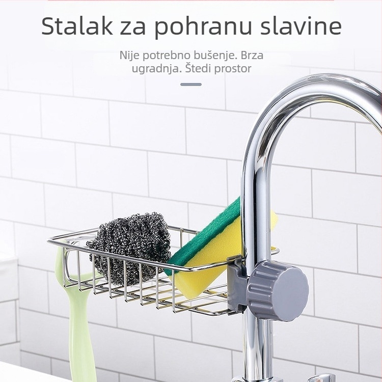 Nerđajući čelični stalak za kuhinju uz slavinu – višenamjenski odvodni stalak za krpe