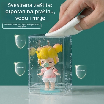 Prozirna akrilna kutija za figurice i modele od blokova, kutija za pohranu otporna na prašinu za anime lutke