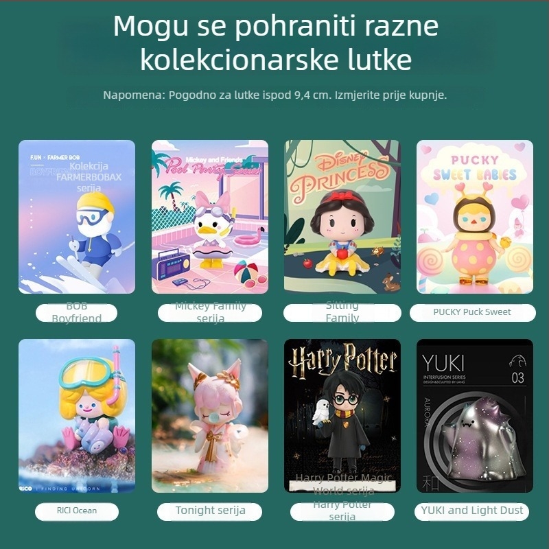 Prozirna akrilna kutija za figurice i modele od blokova, kutija za pohranu otporna na prašinu za anime lutke