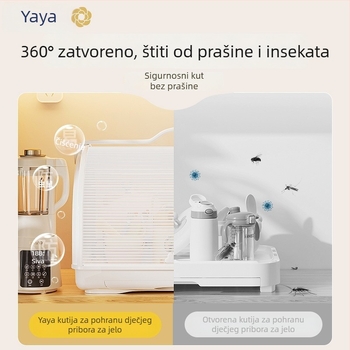 Kutija za pohranu dječjih posuđa i bočica s poklopcem – Kuhinjska polica za odvod posuđa, tanjura i pribora