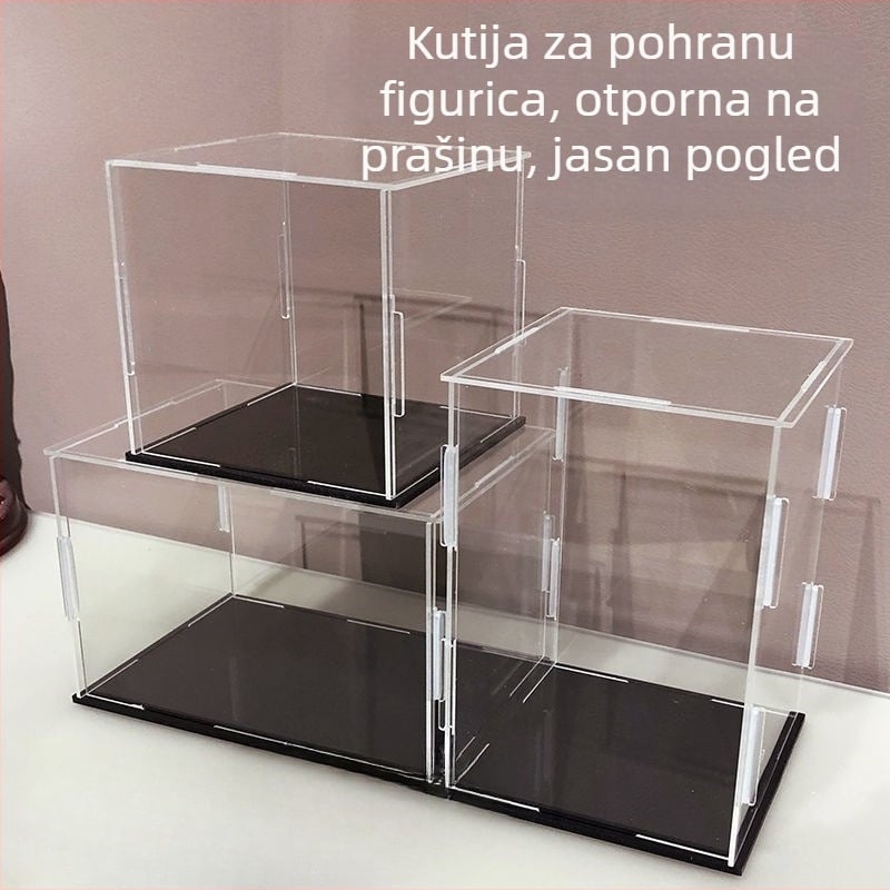 Prozirna akrilna kutija za izlaganje s više razina skladištenja za LEGO kockice, igračke i modele trkaćih automobila; kutija otporna na prašinu za kućnu upotrebu