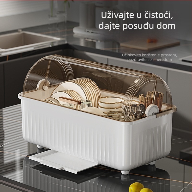 Višefunkcionalni stalak za posuđe s odvodom vode
