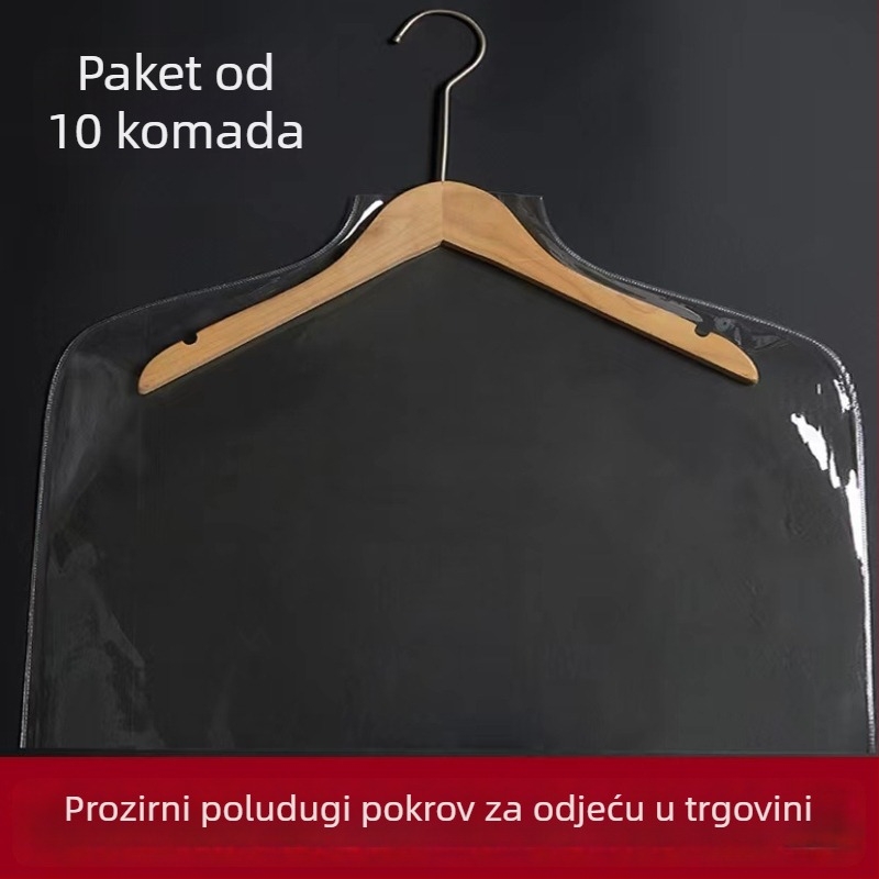 Prozirni plastični zaštitni pokrov za odjeću, kućna uporaba, za kapute i odijela do pola duljine