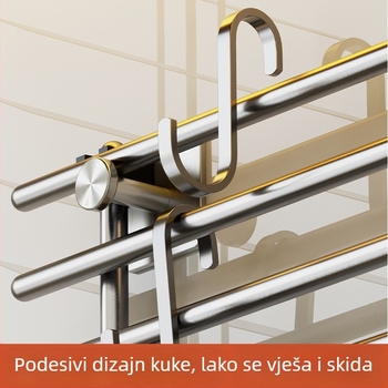 Nehrđajući čelični zidni držač kuhinjskih potrepština – višenamjenski držač za špatule i žlice