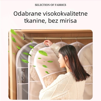 Kompaktni zaštitnik od prašine za odjeću, prozirna viseća torba za odjeću, vodootporan i otporan na vlagu zaštitni omot za kapute s prozirnim prozorom