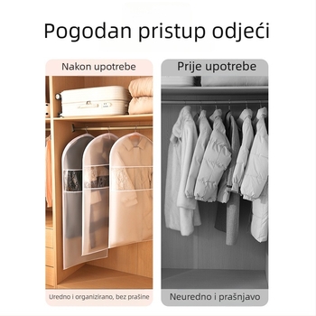 Kompaktni zaštitnik od prašine za odjeću, prozirna viseća torba za odjeću, vodootporan i otporan na vlagu zaštitni omot za kapute s prozirnim prozorom