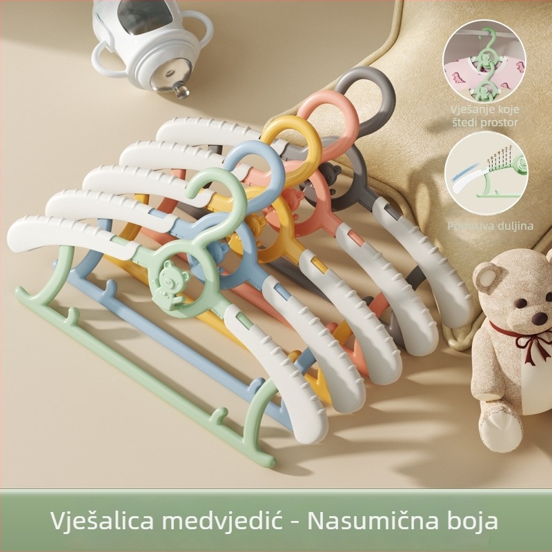 Višefunkcionalna dječja vješalica za odjeću, sklopiva i proširiva, protuklizna