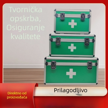 Zaključavajuća kućna kutija za lijekove sa zatvaranjem na klik, jednodjelna kutija s više pretinaca, s ključem
