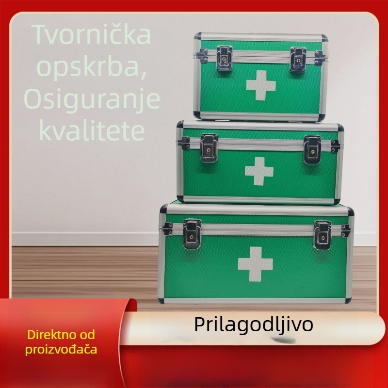Zaključavajuća kućna kutija za lijekove sa zatvaranjem na klik, jednodjelna kutija s više pretinaca, s ključem