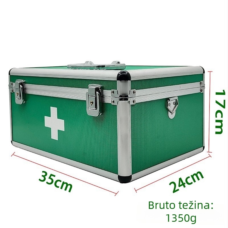 Zaključavajuća kućna kutija za lijekove sa zatvaranjem na klik, jednodjelna kutija s više pretinaca, s ključem