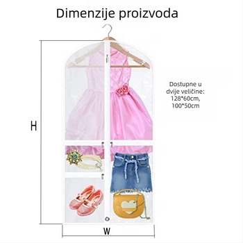 Xizilan PEVA zaštitna torba za odjeću s prozirnim prozorom, crna
