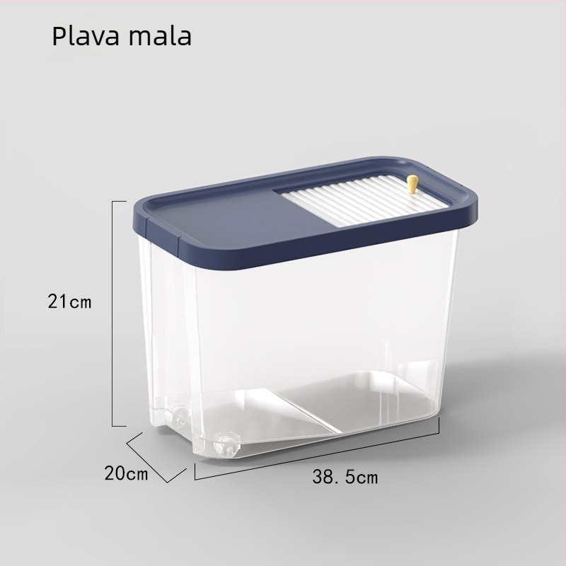 Klizni spremnik za rižu s kotačićima, 10 L, prehrambene kvalitete, otporan na vlagu, mjerica, skladište hrane za kućne ljubimce, kuhinjski spremnik za rižu s uskim stranama