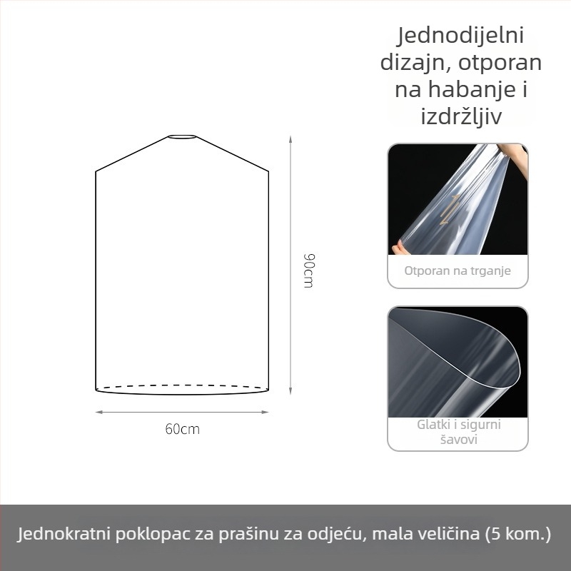 FaSoLa Prozirna zaštitna vrećica za odjeću protiv prašine, viseća garderobna vrećica za odijela i kapute