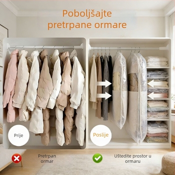 Prozirna PVC navlaka za viseću odjeću u garderobi, otporna na prašinu i vlagu, minimalistički dizajn