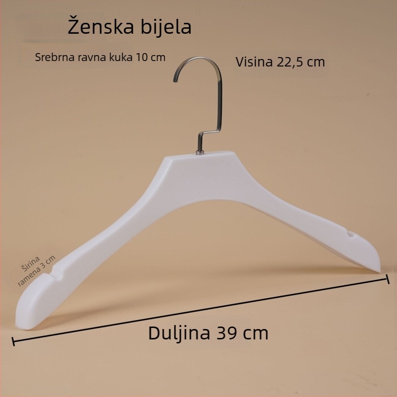 Crna plastična vješalica za odjeću s imitacijom drveta, protuklizna, za odrasle, unisex, prilagodljiva