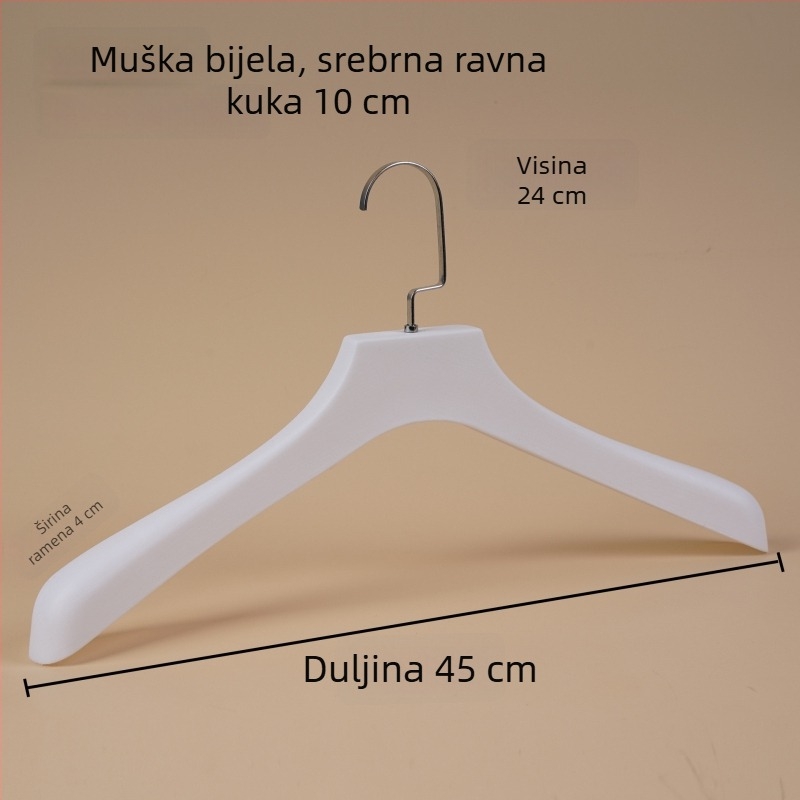 Crna plastična vješalica za odjeću s imitacijom drveta, protuklizna, za odrasle, unisex, prilagodljiva