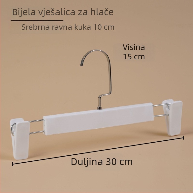 Crna plastična vješalica za odjeću s imitacijom drveta, protuklizna, za odrasle, unisex, prilagodljiva