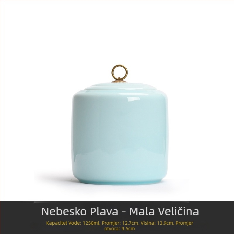 Velika keramička posuda za čaj s hermetičkim zatvaračem, za kućnu upotrebu, otporna na vlagu, pogodan za pakiranja od 0,5 kg Dragon Well, bijelog čaja i crnog čaja