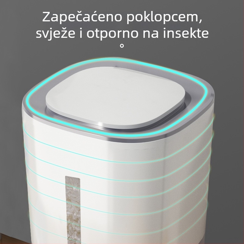 Zatvorena mjerni posuda za rižu, zaštita od vlage i insekata, kapaciteta 10 kg