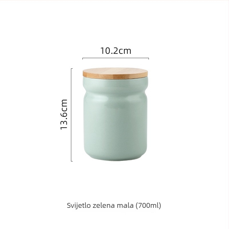 Skandinavska keramička hermetička posuda za kavu i čaj s poklopcem, kuhinjska posuda za pohranu hrane, okrugla 800-1000 ml