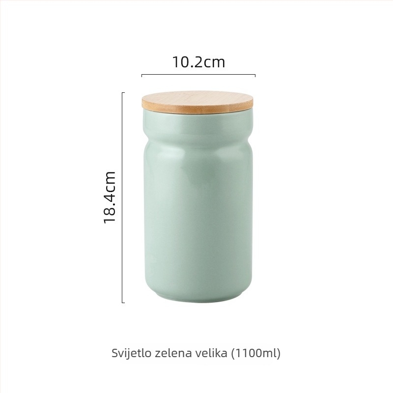 Skandinavska keramička hermetička posuda za kavu i čaj s poklopcem, kuhinjska posuda za pohranu hrane, okrugla 800-1000 ml