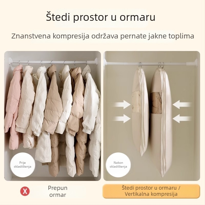 Pokrov za prašinu kaputa, krzna i odijela, viseći poklopac za odjeću za kućno skladištenje