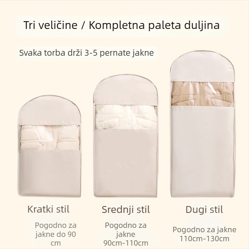 Pokrov za prašinu kaputa, krzna i odijela, viseći poklopac za odjeću za kućno skladištenje