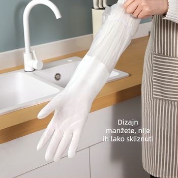 Rukavice za pranje posuđa s fleece podstavom, PVC, vodootporne