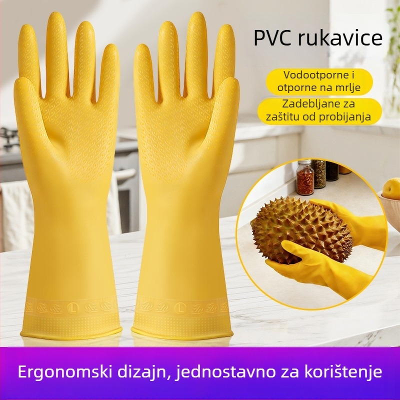 Debele rukavice od prirodnog lateksa za rad, otporne na habanje, vodootporne, protuklizne, izdržljive za pranje suđa i kućanske poslove