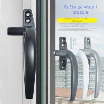 Aluminijska kvaka za prozor s ključem – vanjsko otvaranje, potisni-povlačni, čvrsta kvaka sa sedam znakova