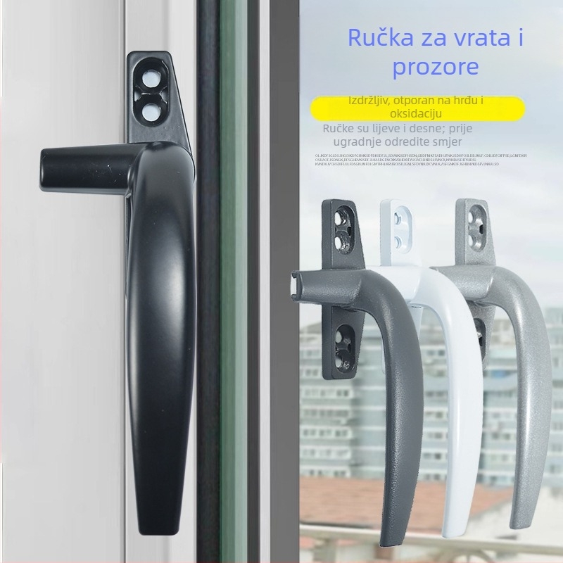 Aluminijska kvaka za prozor s ključem – vanjsko otvaranje, potisni-povlačni, čvrsta kvaka sa sedam znakova