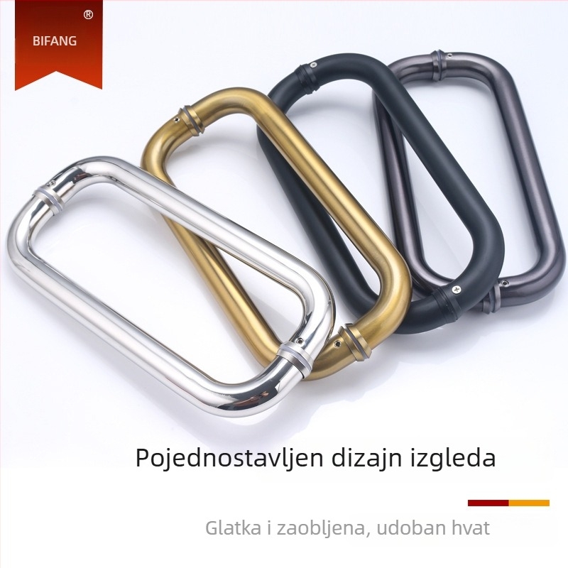 O-oblik dvostrano postavljena ručka za staklena vrata, od 304 nehrđajućeg čelika