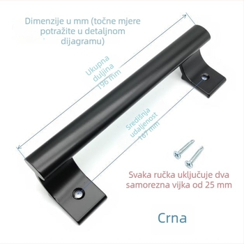 Ručka za klizna vrata od čvrstog aluminijskog legura, razmak rupa 167 mm