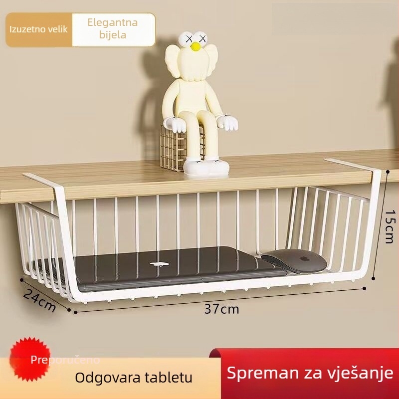 Kuhinjski viseći regal za skladištenje, jednoslojni koš za začinsko bilje, ispod ormarića, nehrđajući čelik