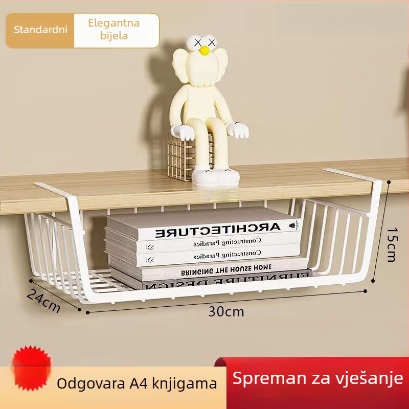 Kuhinjski viseći regal za skladištenje, jednoslojni koš za začinsko bilje, ispod ormarića, nehrđajući čelik