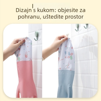 Zimske velur vodootporne gumene rukavice za kuhinju, čišćenje, pranje posuđa i kućanske poslove, duge rukavice
