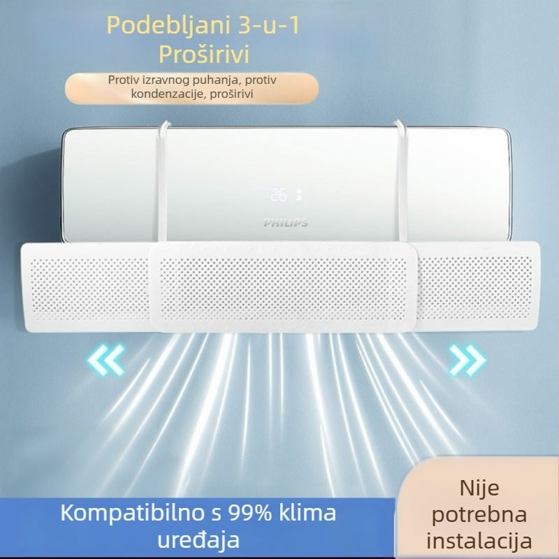 Nova 3-u-1 proširiva zaštita za klima bez rupa, zidna montaža, univerzalno za kućnu upotrebu i bebe