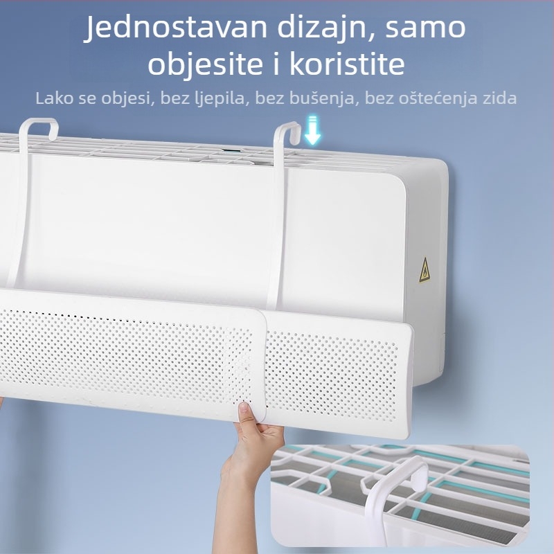 Nova 3-u-1 proširiva zaštita za klima bez rupa, zidna montaža, univerzalno za kućnu upotrebu i bebe