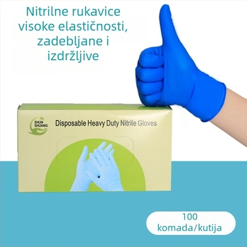 Rukavice od nitrila za prehrambenu upotrebu, jednokratne, debele, protuklizne, otporne na ulje, kiseline i lužine, za čišćenje