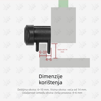 Menglaiqi 12. generacija bezokvirna ručka za balkonske staklene vrata i prozor, klizna ručka, crna