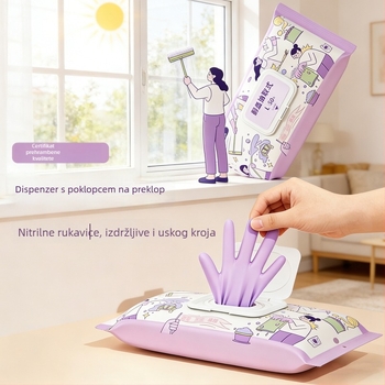 Jednokratne produžene nitrilne rukavice, prehrambene kvalitete, debele i izdržljive, za pranje posuđa u kuhinji i kućno čišćenje, vodootporne i otporne na masnoće