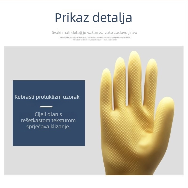 Proširene i debelo latex rukavice za žene – kućanski poslovi, čišćenje kuhinje, pranje suđa i rublja, vodootporne i izdržljive